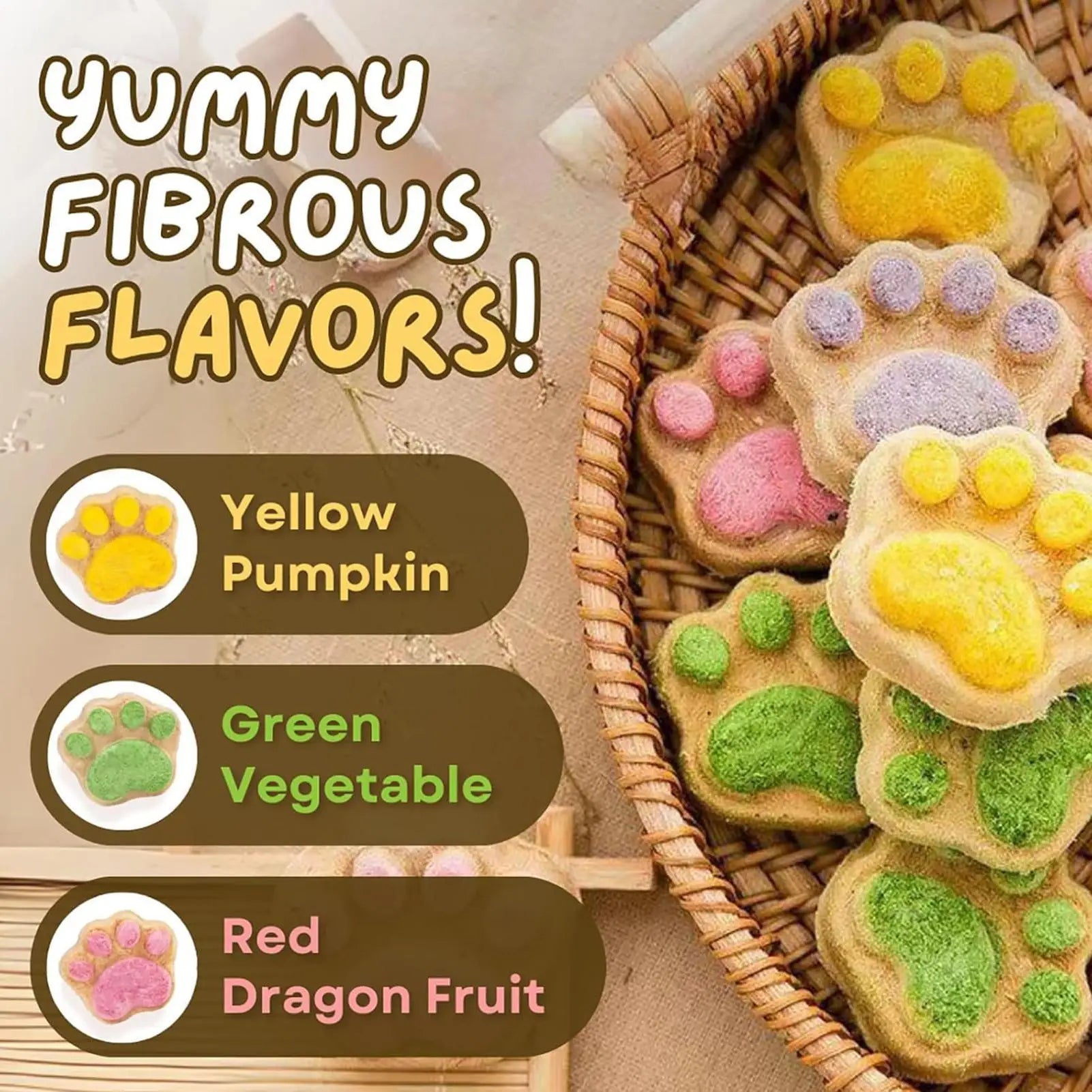 Cat Snacks Paw Shape Dried Indoor Kitten Snacks Teeth Cleaning Supplement Pet Chews for Large Small Feline Rewarding Care Daily