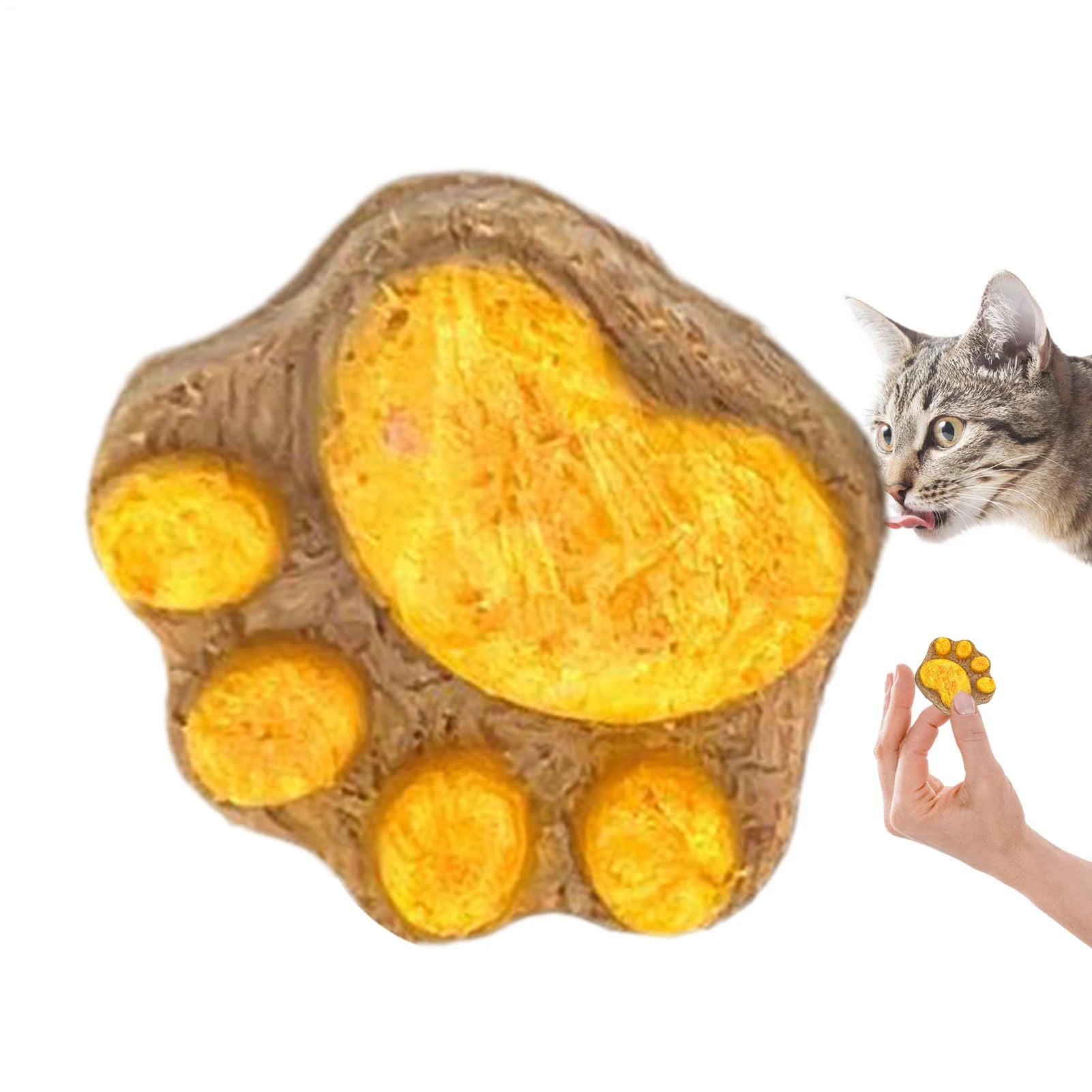 Cat Snacks Paw Shape Dried Indoor Kitten Snacks Teeth Cleaning Supplement Pet Chews for Large Small Feline Rewarding Care Daily